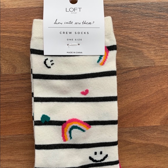 LOFT Striped Rainbow Socks - Picture 1 of 3
